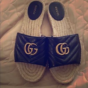Gucci espadrille slide worn twice